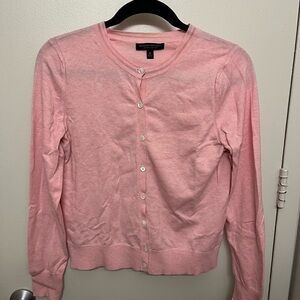 Banana Republic Pink Stretch Cotton Cardigan Sweater